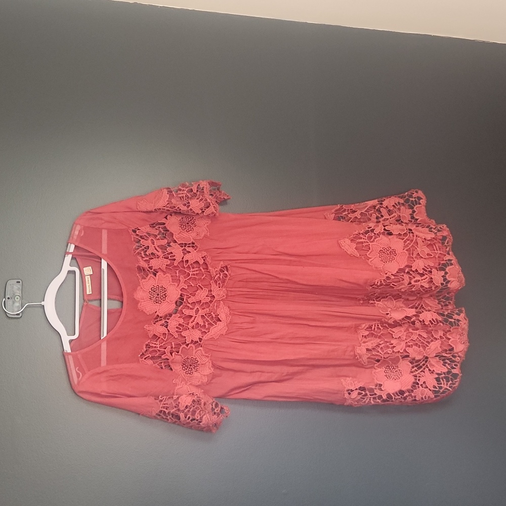 Holding Horses burnt orange lace dress